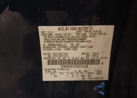 2012 Ford Flex Limited from USA, damaged, VIN 2FMHK6DC3CBD16169